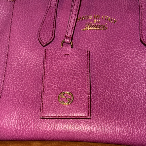 Gucci Dollar Calfskin Purple Leather Satchel - Picture 5 of 12